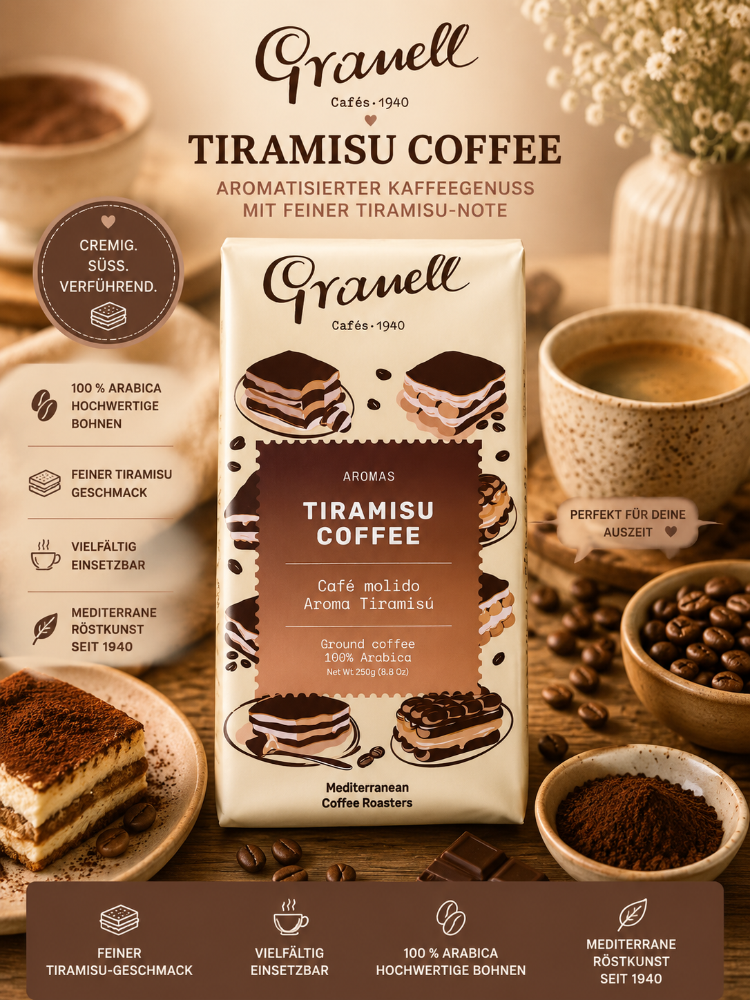 Granell Aromakaffee 250 g | 100 % Arabica | Sorte frei wählbar