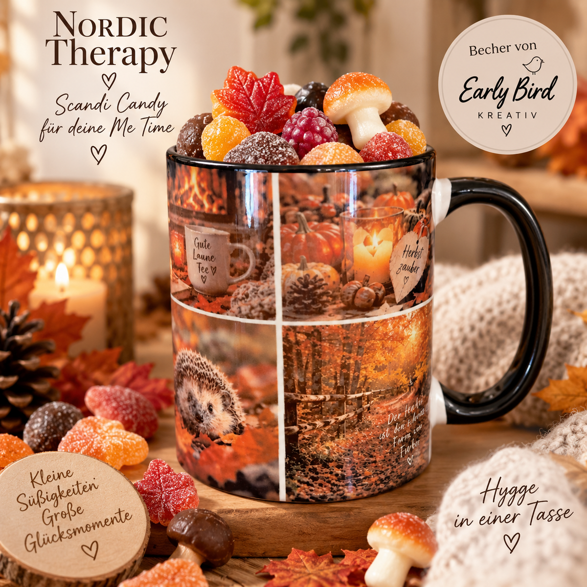 🩷 Nordic Therapy Candy-Becher „Herbst Schwarz“