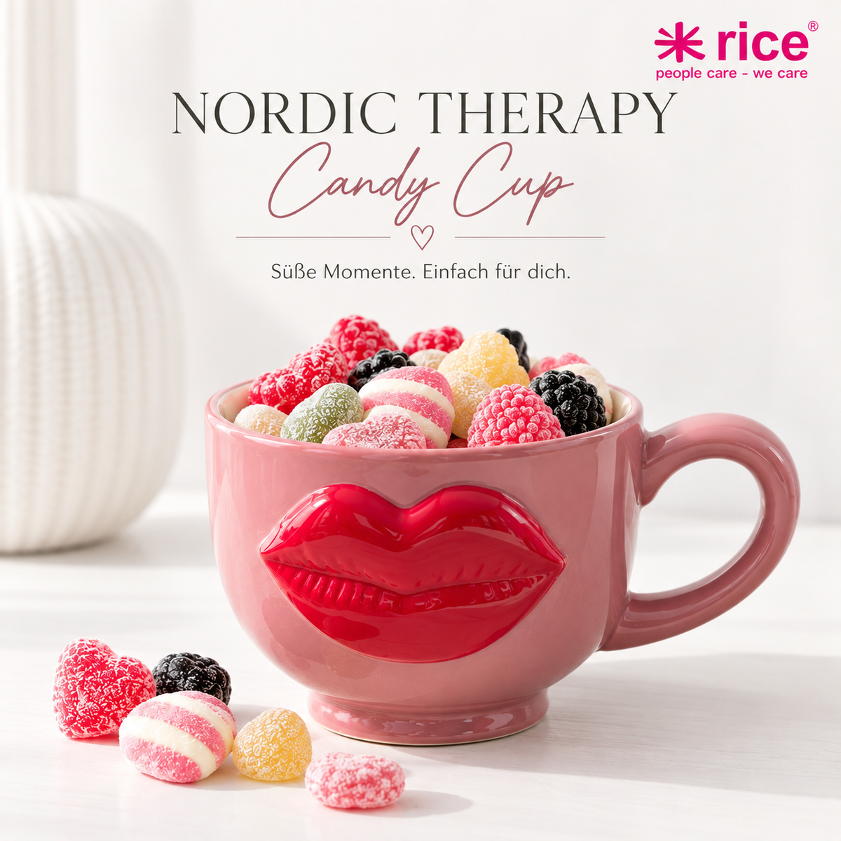💗 RICE Becher „Kiss“ gefüllt mit Scandi Candy 🍬