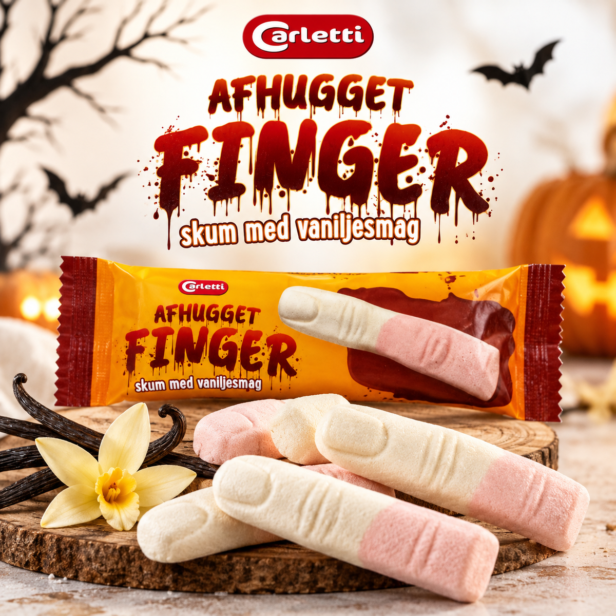 Carletti Afhugget Finger – Schaumzucker mit Vanillegeschmack