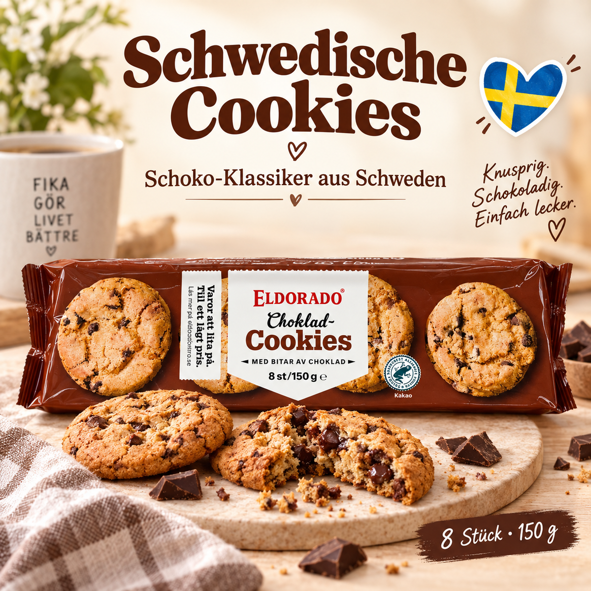 🇸🇪 Eldorado Choklad Cookies – 150 g 🍪🍫