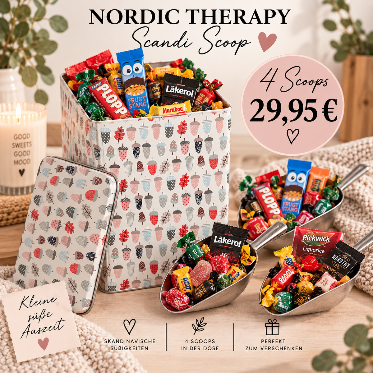 Nordic Therapy – Scandi Scoop Füllbehälter mit 4 Scoops Krassilnikoff Behälter