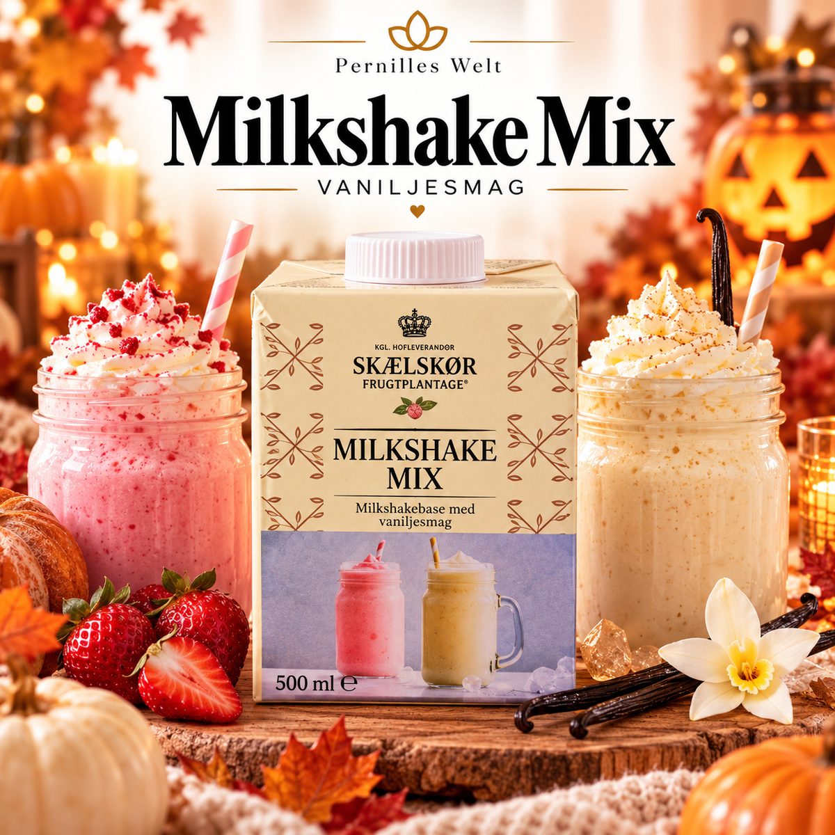 Skælskør Frugtplantage Milkshake Mix Vanille – 500 ml 🇩🇰