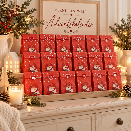 🎄 Pernilles Welt Adventskalender – individuell im Live zusammengestellt

24 kleine Adventsüberraschungen für eine hyggelige Vorweihnachtszeit. ❤️