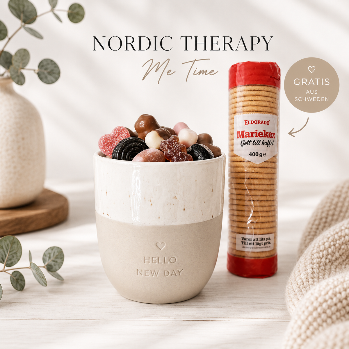 🤍 Nordic Therapy Candy-Becher „Hello New Day“ von Eulenschnitt