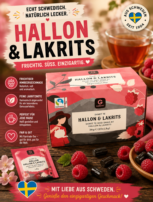 Garant Schwarztee Hallon & Lakrits 36 g (20 Teebeutel) 🇸🇪
