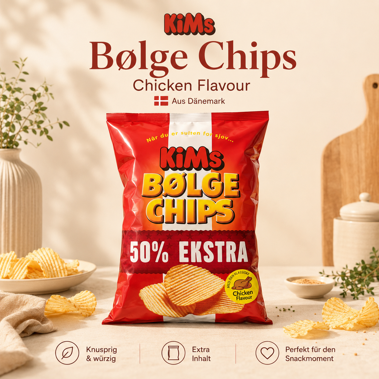 KiMs Bølge Chips – Chicken Flavour 🇩🇰🍗