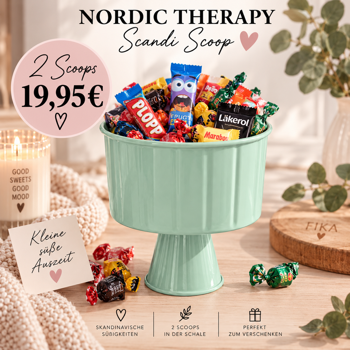 Nordic Therapy – Scandi Scoop Füllbehälter mit 2 Scoops Rice Mint Behälter