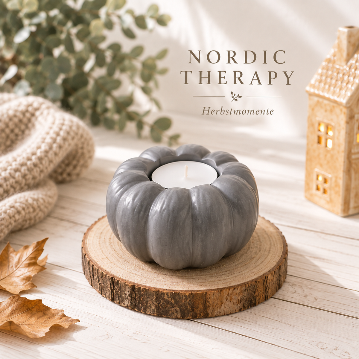 Nordic Therapy Kürbis-Teelichthalter 🍂
