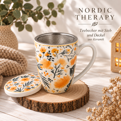 🍵 Nordic Therapy Teebecher mit Sieb & Deckel