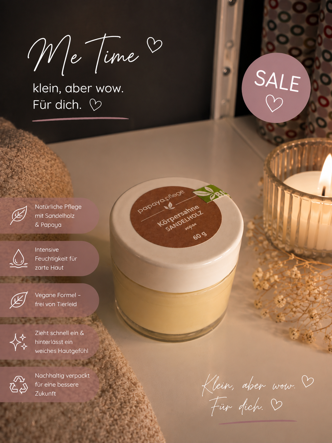 🌿 Papaya Pflege Körpercreme Sandelholz – 60 g