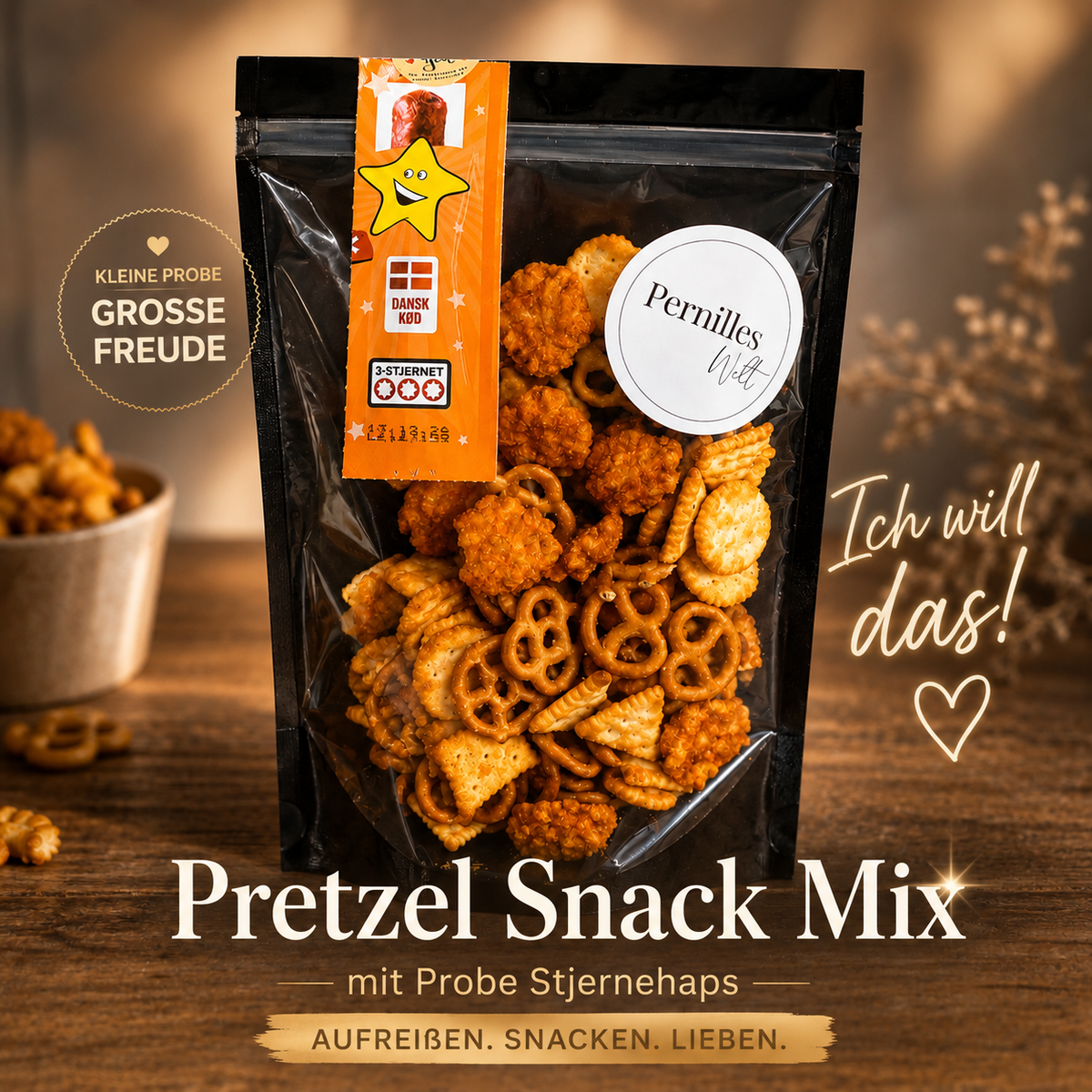 Pretzel Snack Mix 150 g + Gratis Stjernehap 🇩🇰🥨