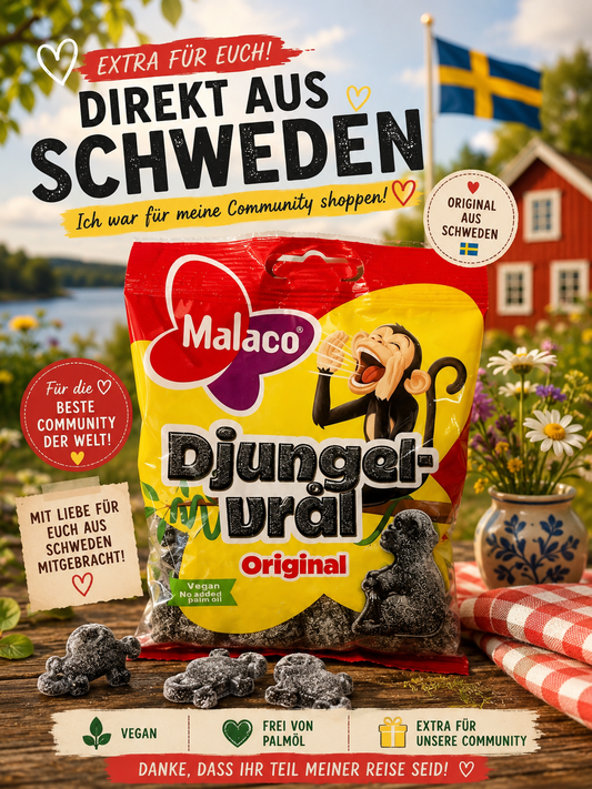 🇸🇪 Schwedische Malaco Djungelvrål Original Salzlakritz