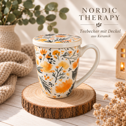 🍵 Nordic Therapy Teebecher mit Sieb & Deckel