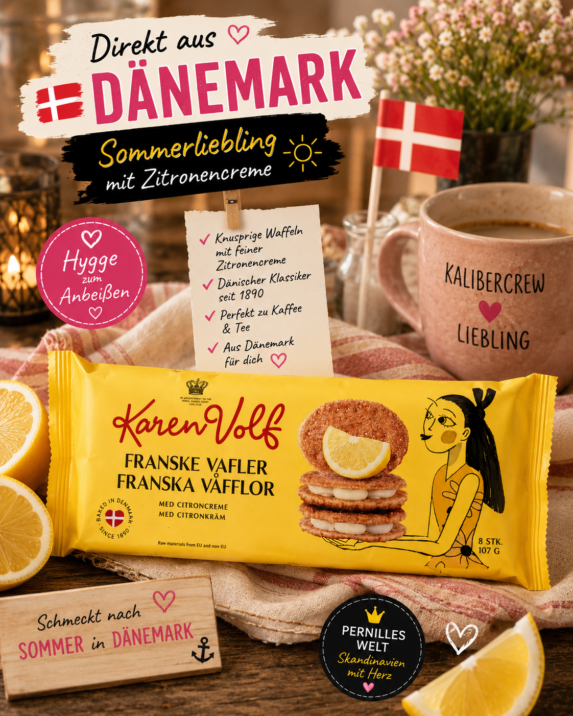 🇩🇰 Karen Volf Franske Vafler mit Zitronencreme
