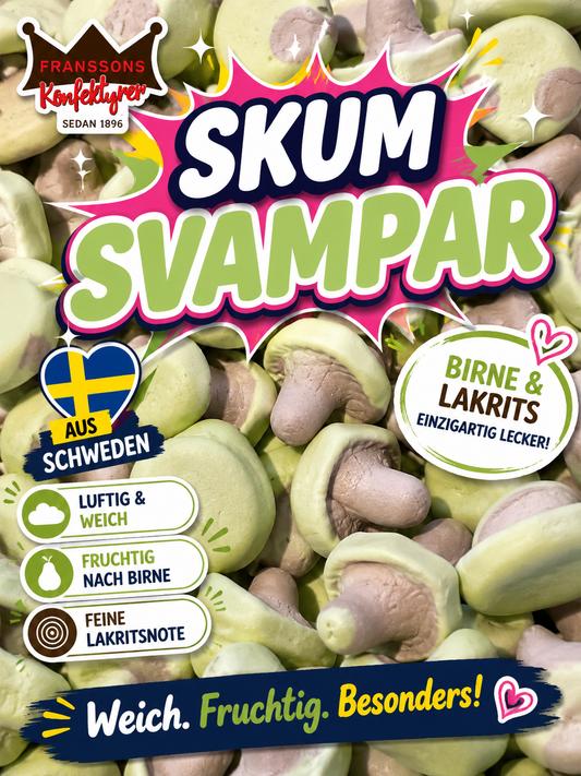 🍐 Skumsvampar Päron/Lakrits | Schaum-Pilze Birne & Lakritz aus Schweden