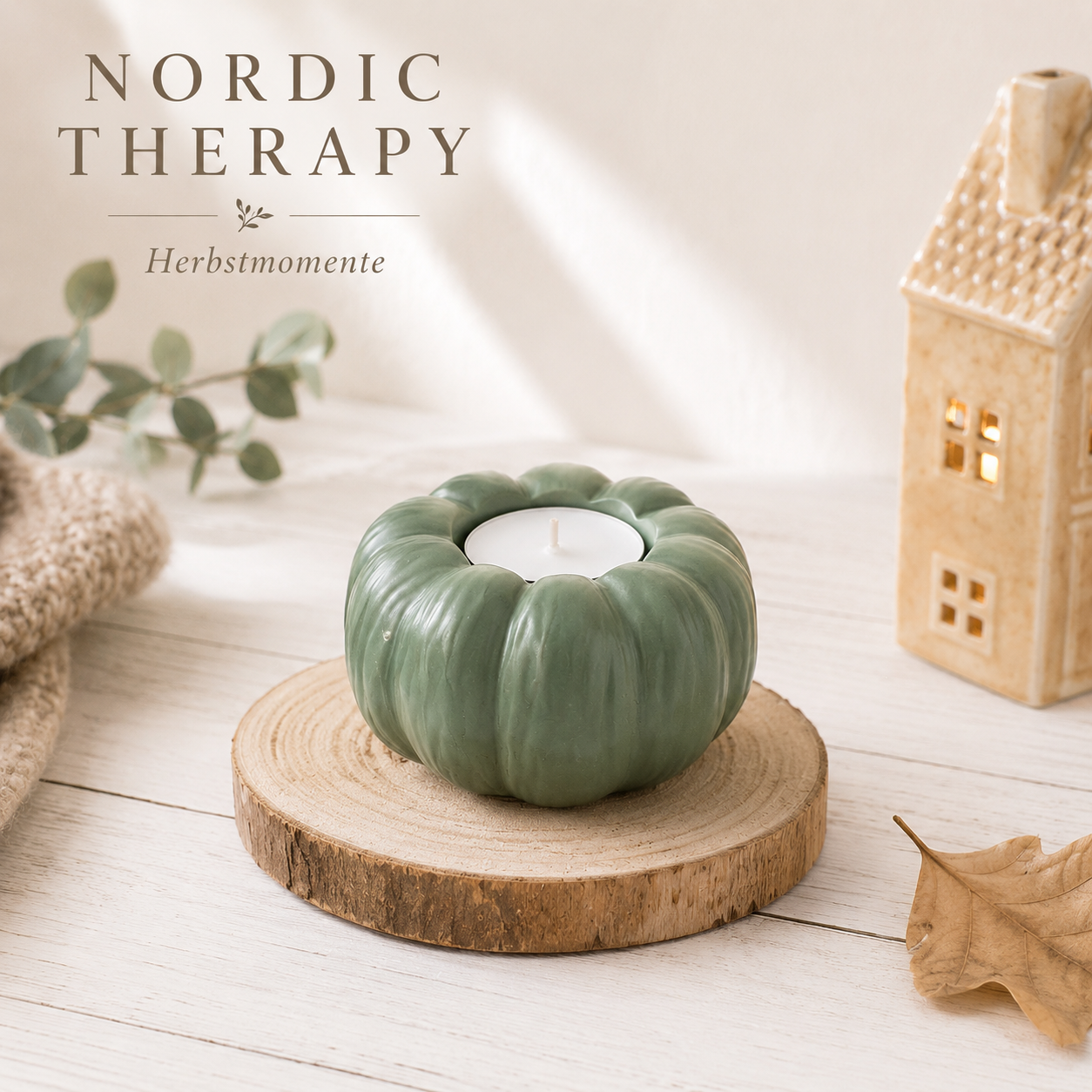 Nordic Therapy Kürbis-Teelichthalter 🍂