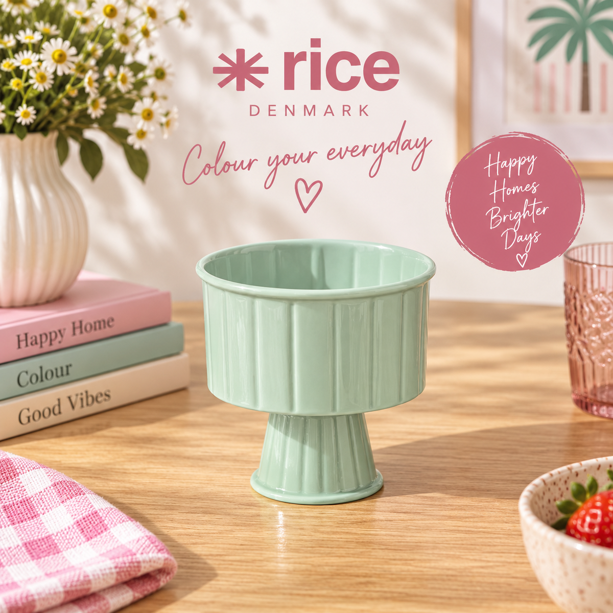 🌿 RICE Denmark Blumentopf aus Eisen – Mint