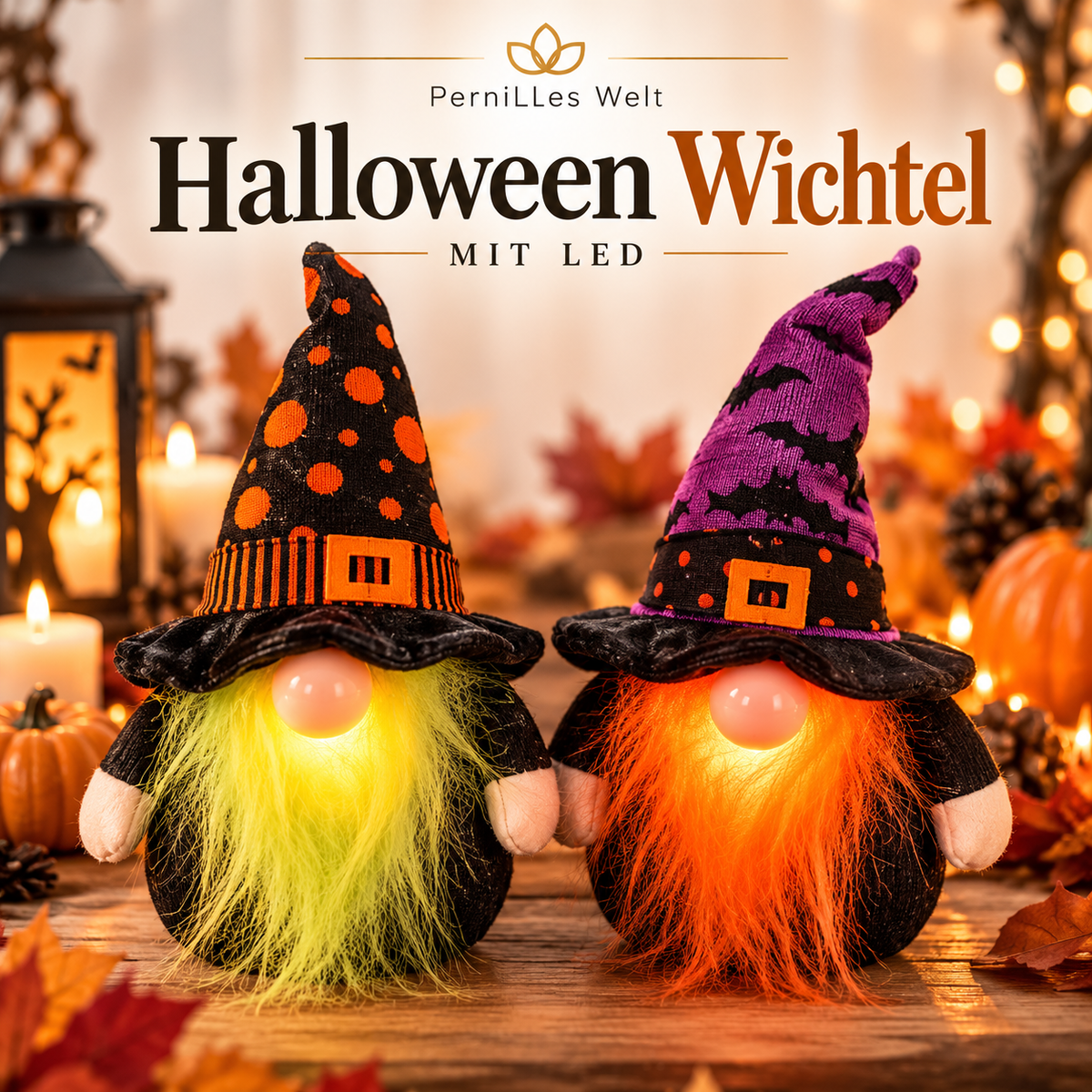 Halloween Wichtel mit LED | Det Gamle Apotek | 22 cm
