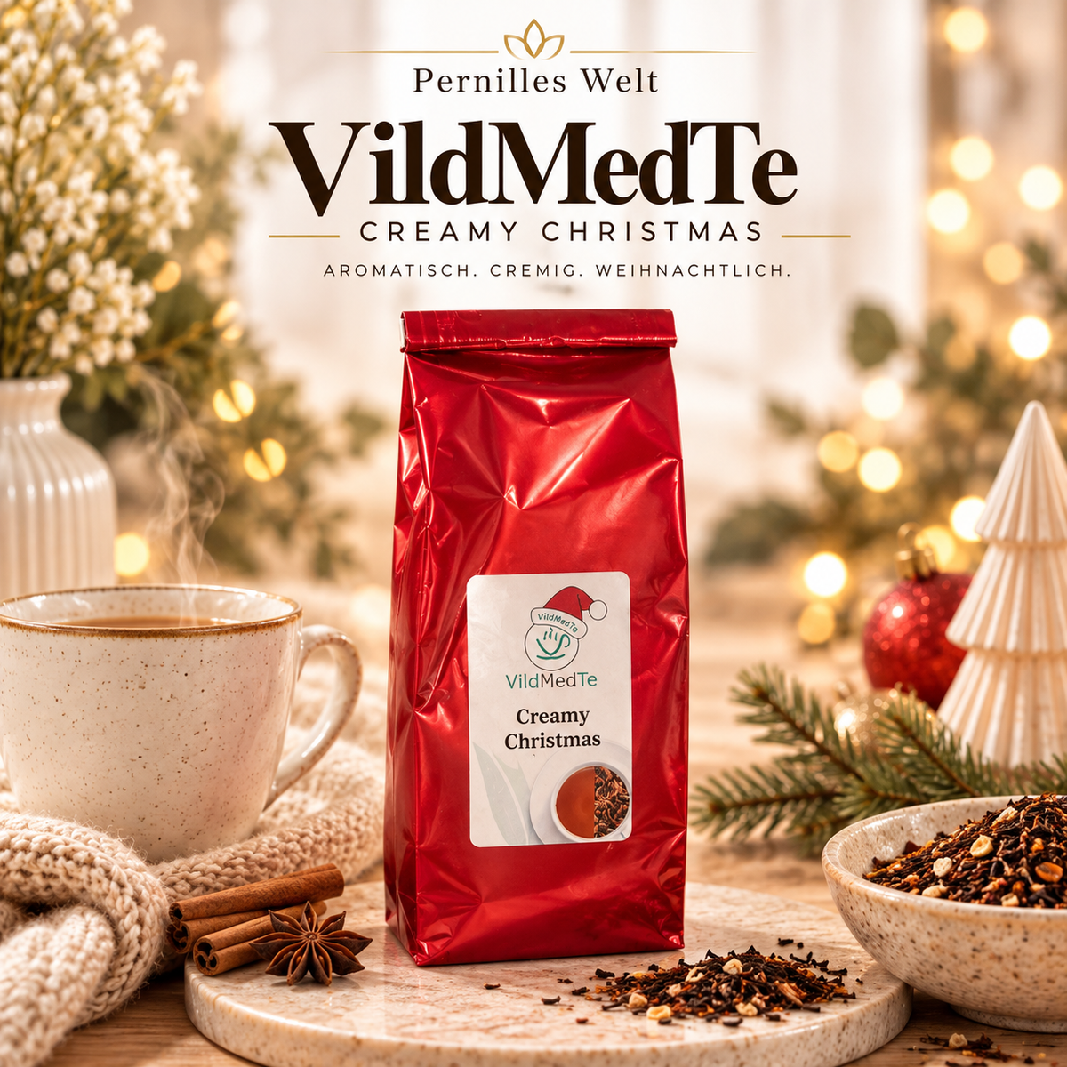 VildMedTe Creamy Christmas – Weihnachtlicher Rooibostee mit Zimt, 100 g 🎄