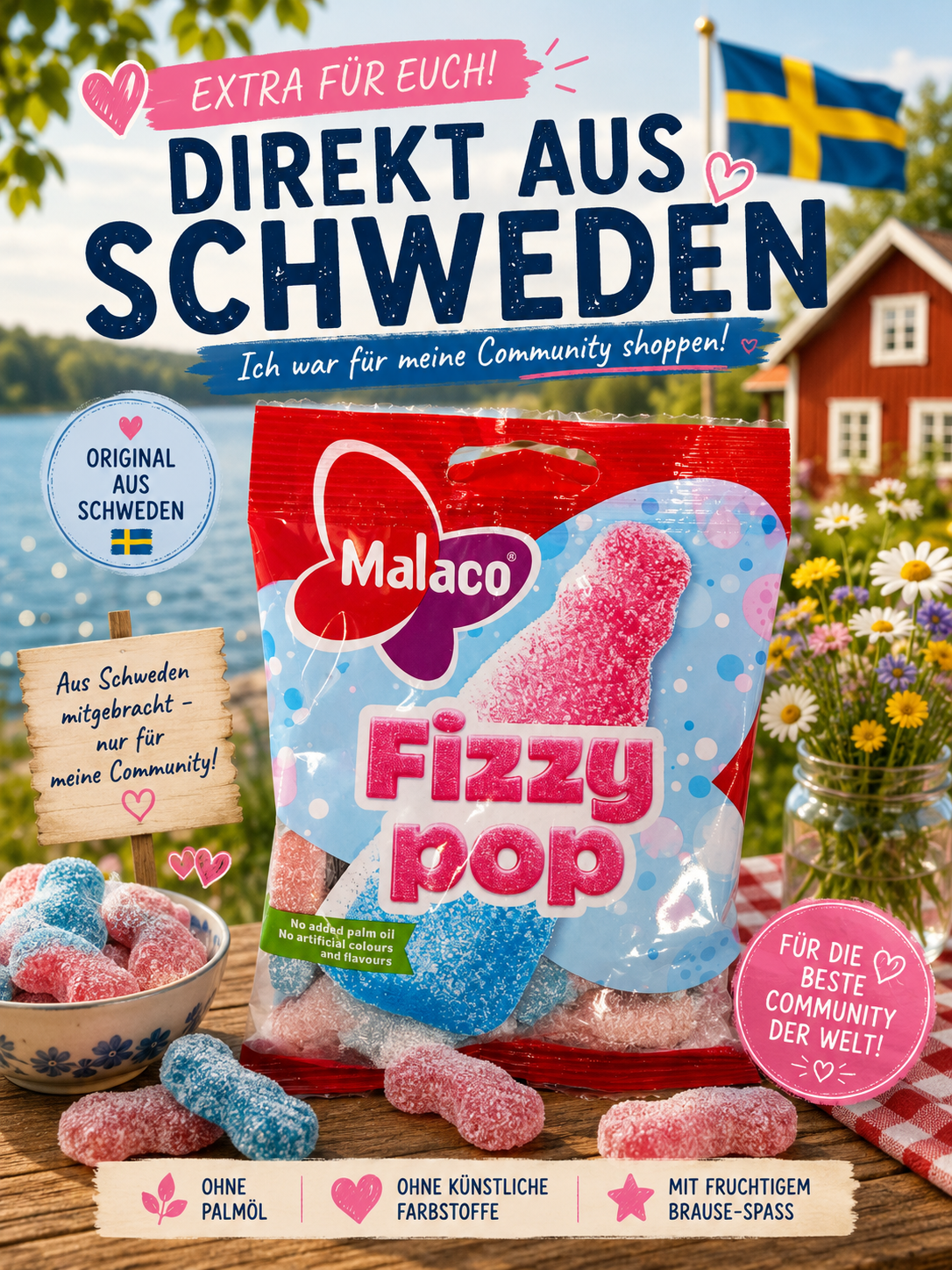 🇸🇪 Schwedische Malaco Fizzy Pop Fruchtgummi