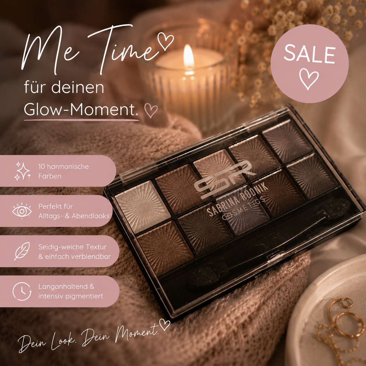✨ Sabrina R’Donn Cosmetics Lidschattenpalette – 10 Farben