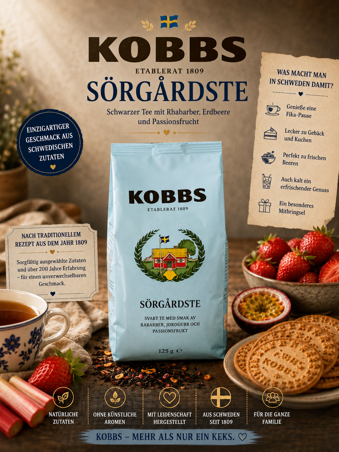 KOBBS Sörgårdste Schwarztee 125 g 🇸🇪