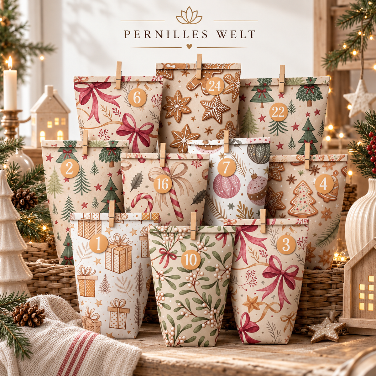 🎄 Pernilles Welt Adventskalender – individuell im Live zusammengestellt

24 kleine Adventsüberraschungen für eine hyggelige Vorweihnachtszeit. ❤️