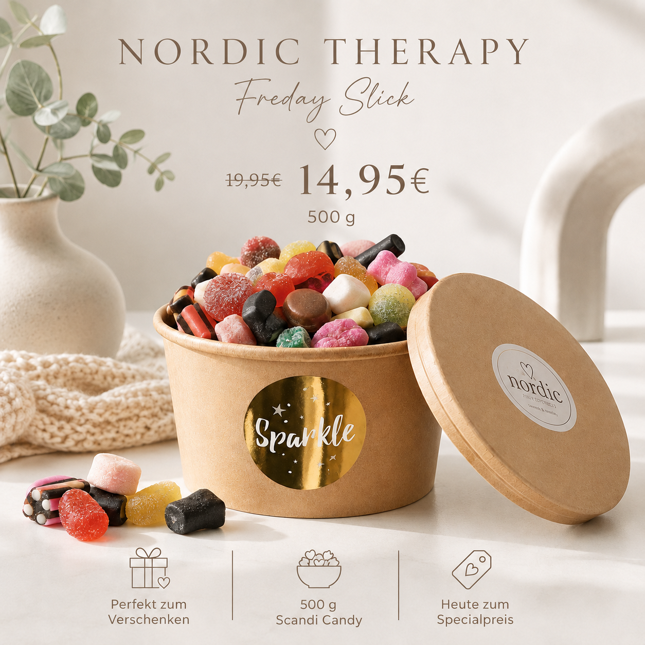NORDIC THERAPY Friday Slik Candy Bowl – 500 g 🍬✨
