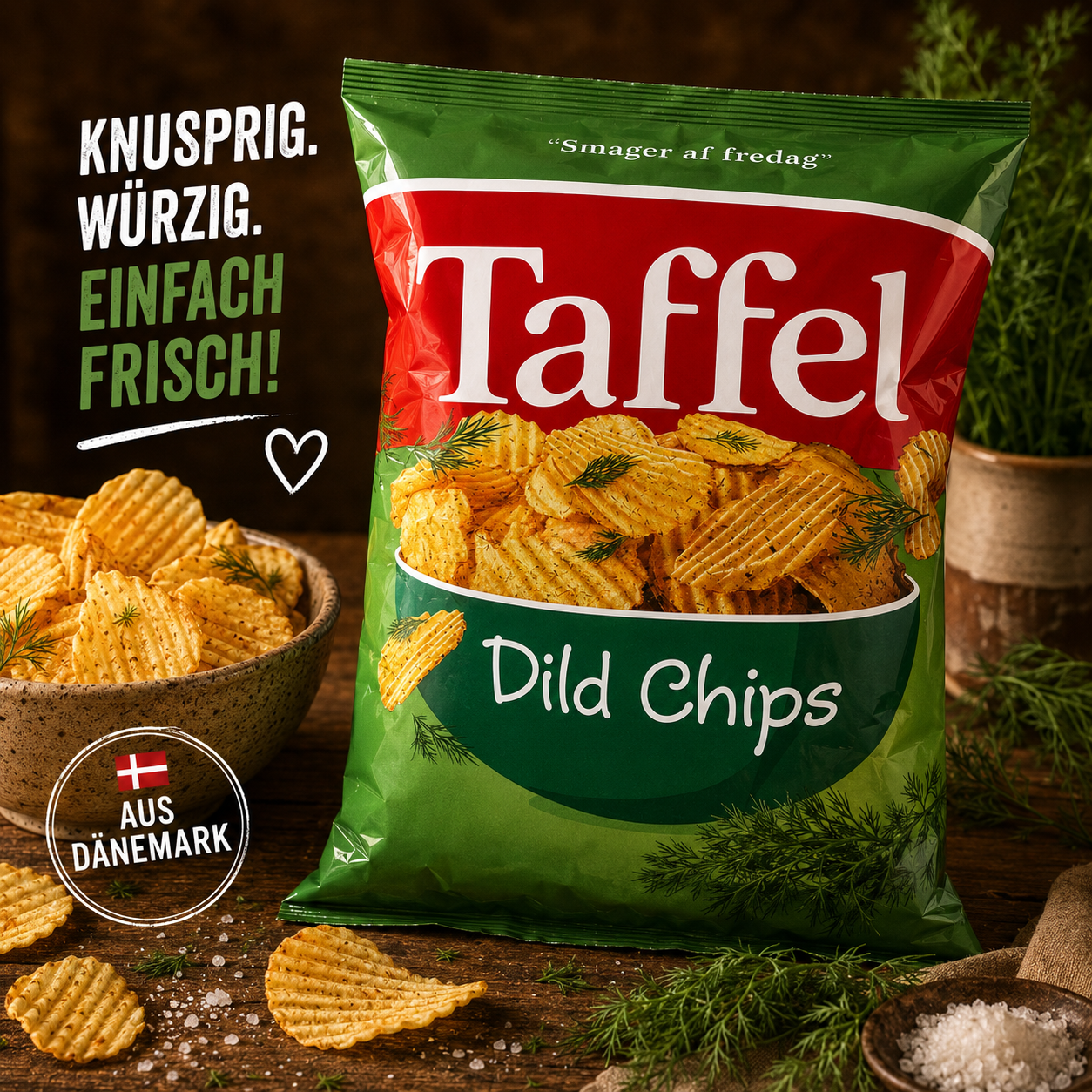 🌿🇩🇰 Taffel Dild Chips 175 g
