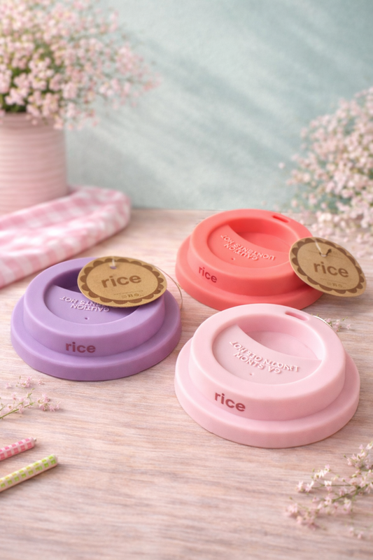 💕 RICE Silikon-Deckel für Becher – Pastell mit Funktion