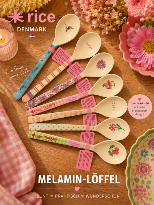 RICE Melamin-Löffel mit Motiv 🌸🇩🇰