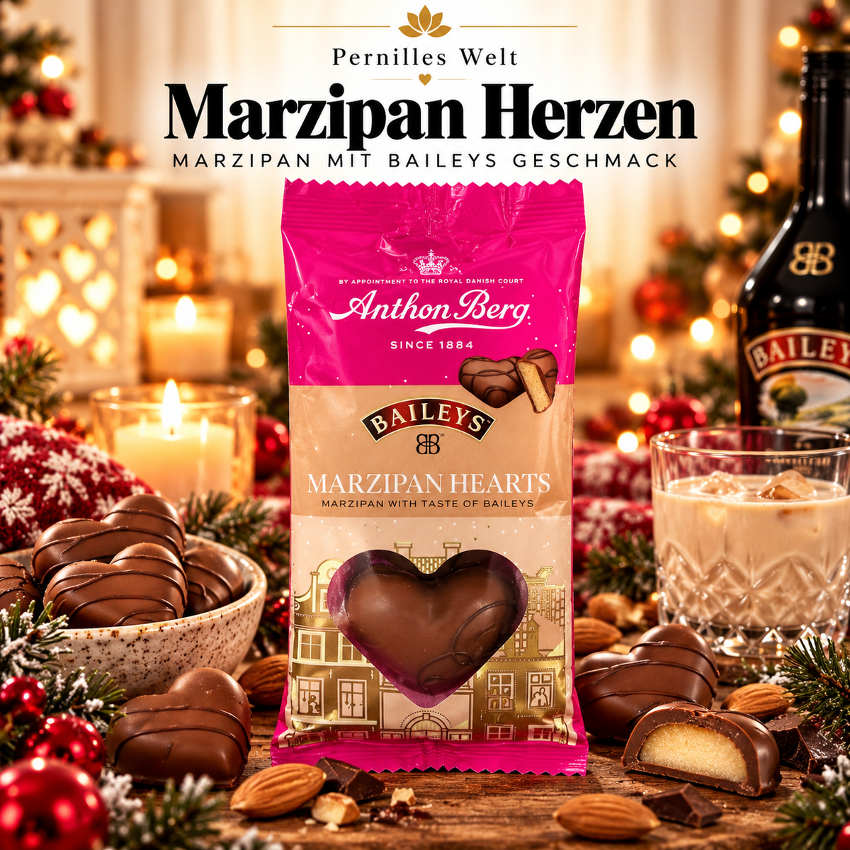 Anthon Berg Baileys Marzipan Hearts 84 g – Marzipanherzen mit Baileys-Geschmack ❤️🍫