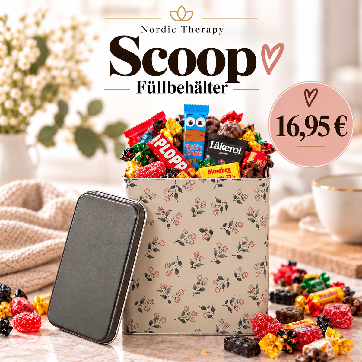 Nordic Therapy – Scandi Scoop Füllbehälter mit 1 Scoops Eckige Dose
