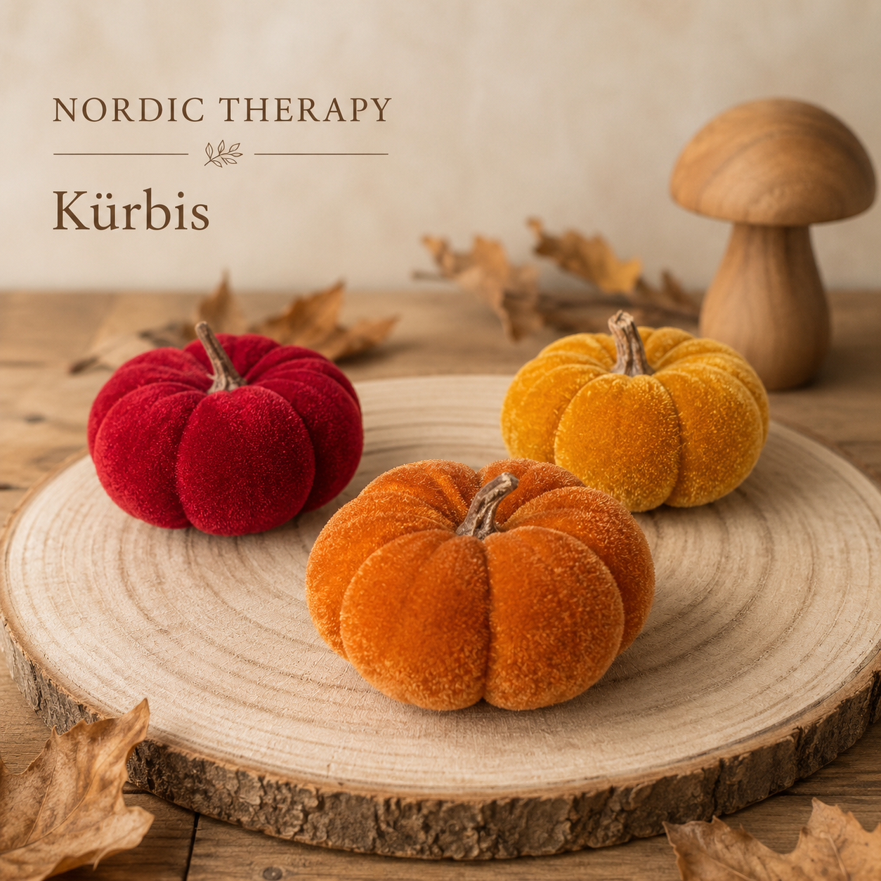 🎃 Nordic Therapy Samt-Kürbis | einzeln wählbar Rot, Senf, Orange
