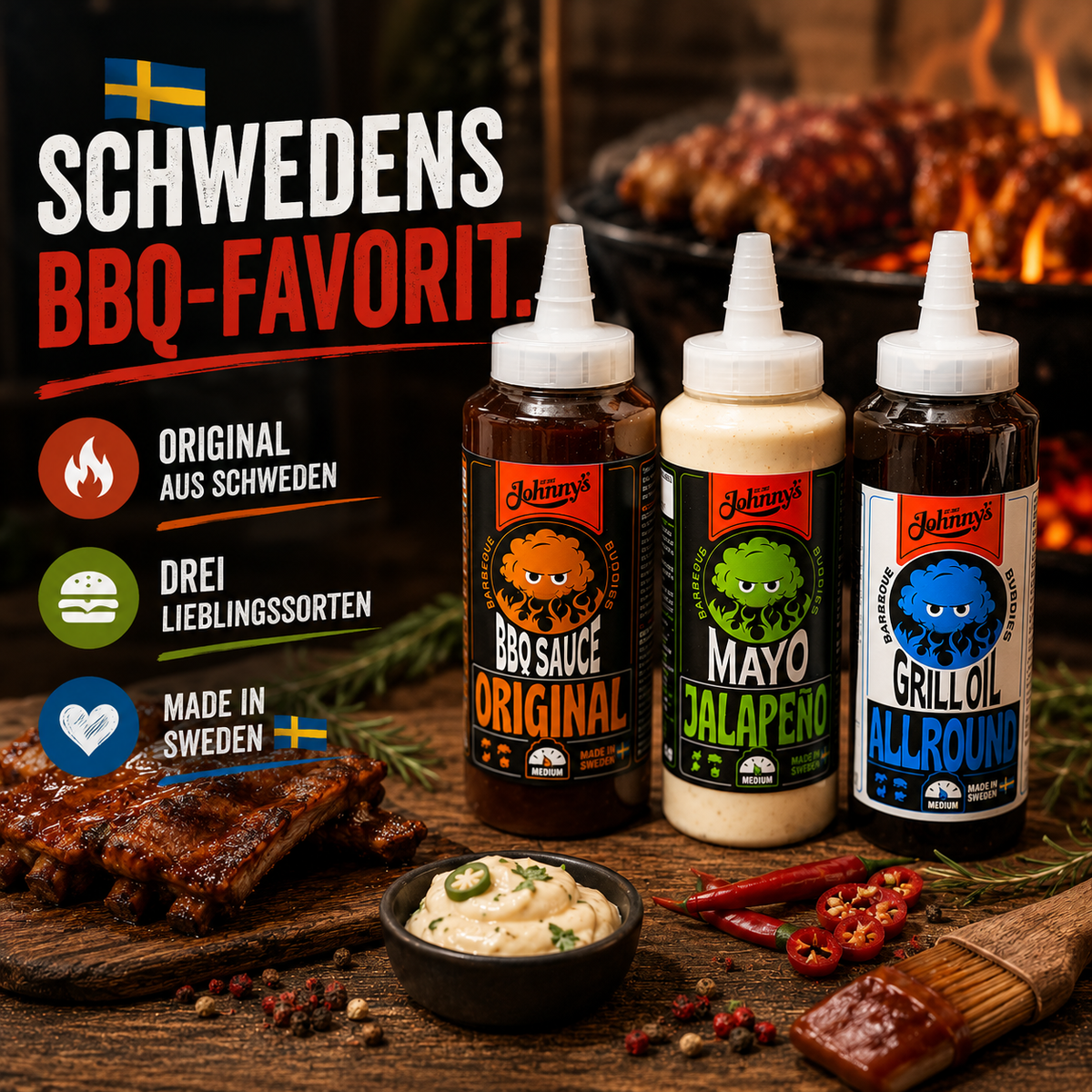 🇸🇪 Johnny’s BBQ Bundle | Schwedens Grill-Favoriten