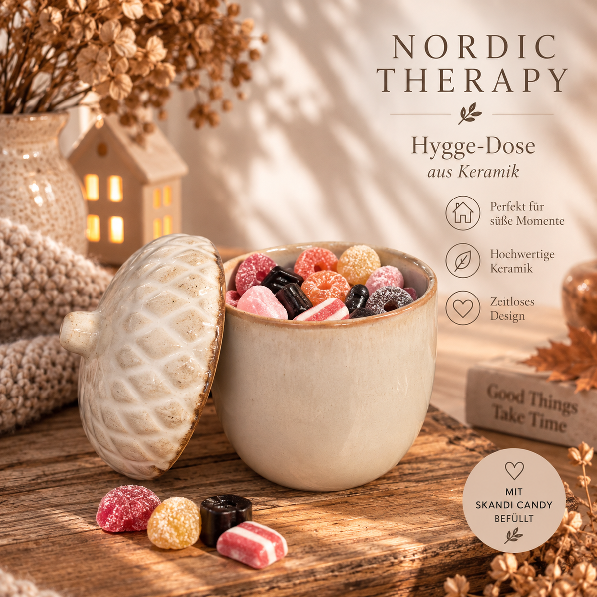 🤎 Nordic Therapy Hygge-Dose mit Scandi Candy Eichel